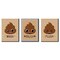Big Dot of Happiness Poop Emoji - Kids Bathroom Rules Wall Art - 7.5 x 10 inches - Set of 3 Signs - Wash, Brush, Flush